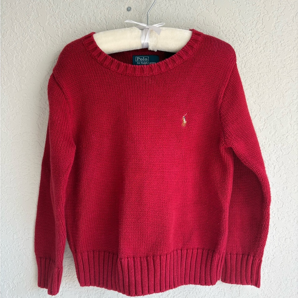 Polo by Ralph Lauren Red Knit Crewneck Sweater